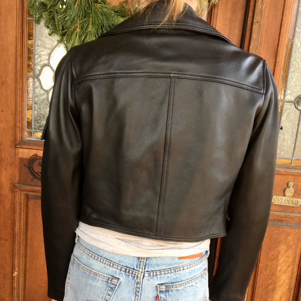 Leather biker jacket - Picture 2 of 7